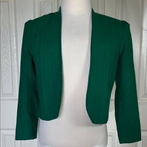 Vintage City Girl Cropped Open Blazer Jacket Sz 9/10